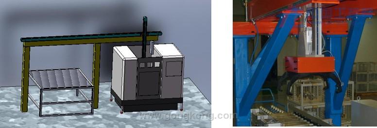 數控加工中心上下料機器人整體（tǐ）效果圖