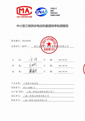 電機（jī）能效報告YE3-160M1-2